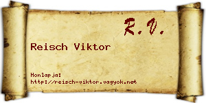 Reisch Viktor névjegykártya